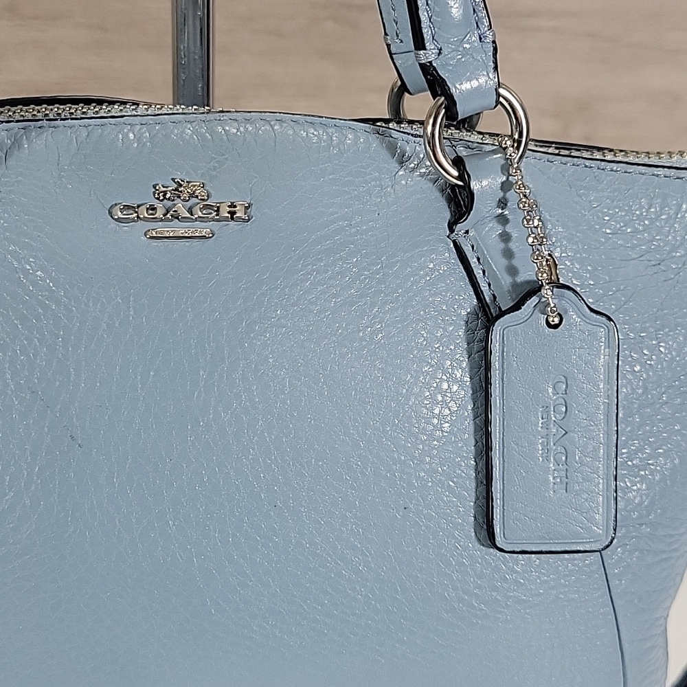 Coach Mini Kelsey Light Blue Leather Tote Crossbody Bag F57563 - Picture 3 of 15